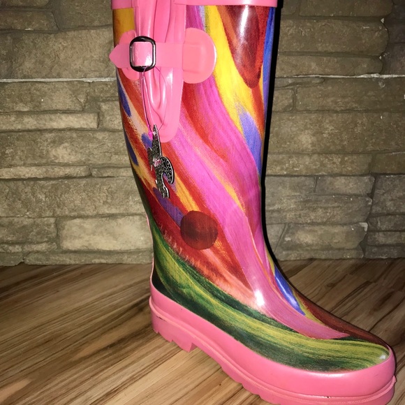 5🌟Rated! Blazing Roxx Splash Print Rain Boots - Picture 5 of 7